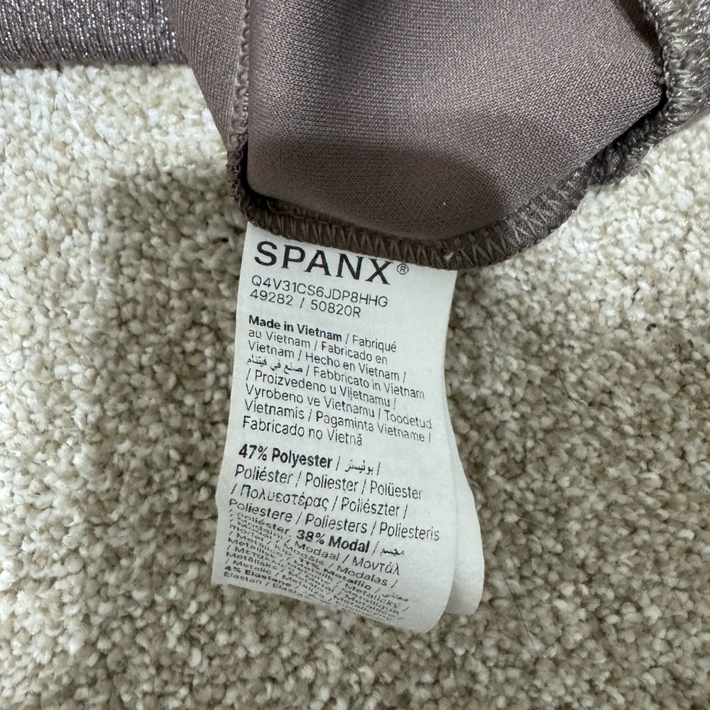 SPANX Shimmer Half-Zip Pullover - Dusty Mauve Size Small LIKE NEW - Picture 7 of 9